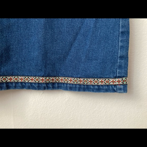 Japanese Flower Embroidery Denim Dress - Picture 2 of 2